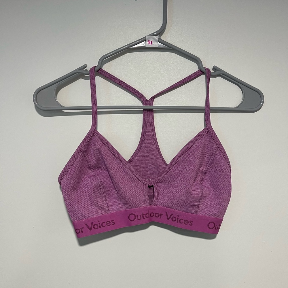 Outdoor Voices Women's Heathered Purple Sports Bra